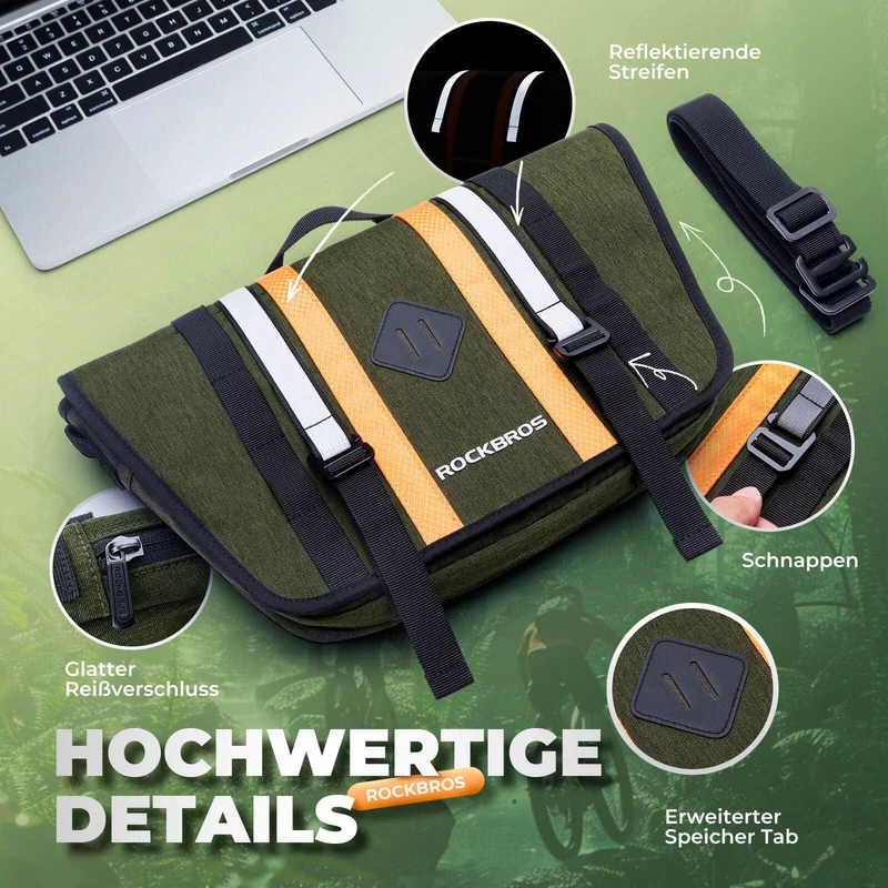 ROCKBROS Lenkertasche Fahrradtasche mit Schultergurt 4L Fronttasche