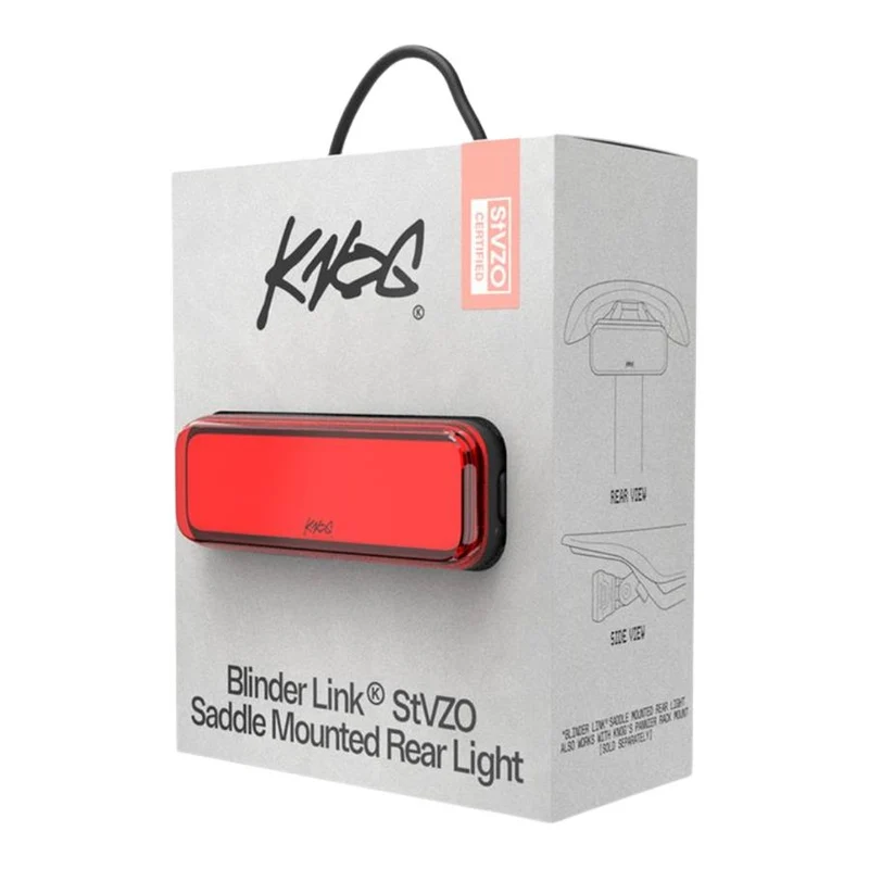 Knog Blinder Link Rücklicht StVZO 35 Lumen, Rote LED, für horizontale Montage am Sattel oder Gepäckträger black