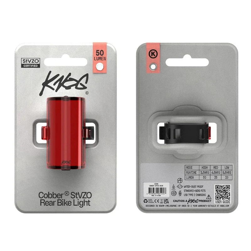 Knog Cobber Rücklicht 50 Lumen StVZO rote LED schwarz