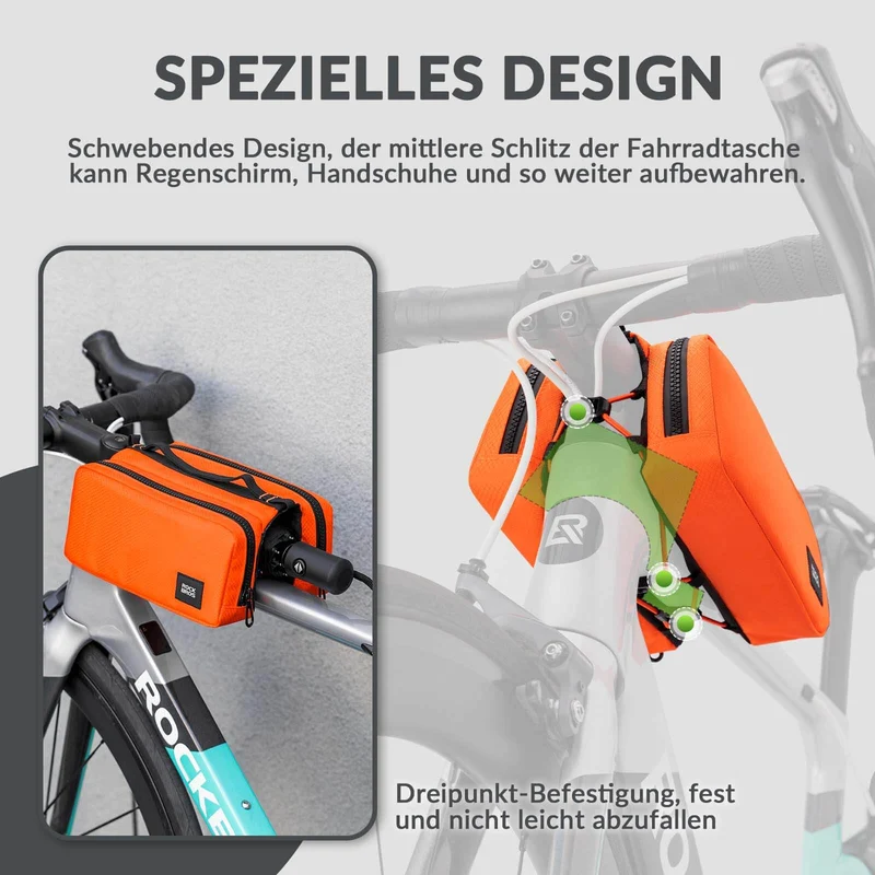 ROCKBROS Fahrradtasche Rahmentasche mit Schultergurt Oberrohrtasche