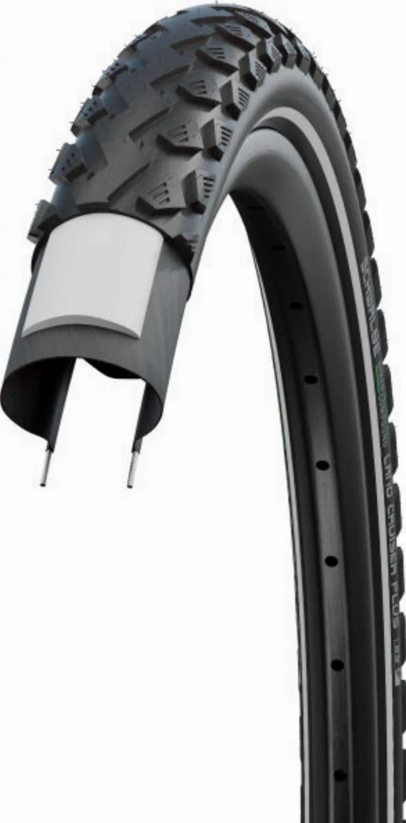 Schwalbe Land Cruiser Plus Green Compound, Active Line, Drahtreifen 28" TwinSkin, PunctureGuard black-reflex