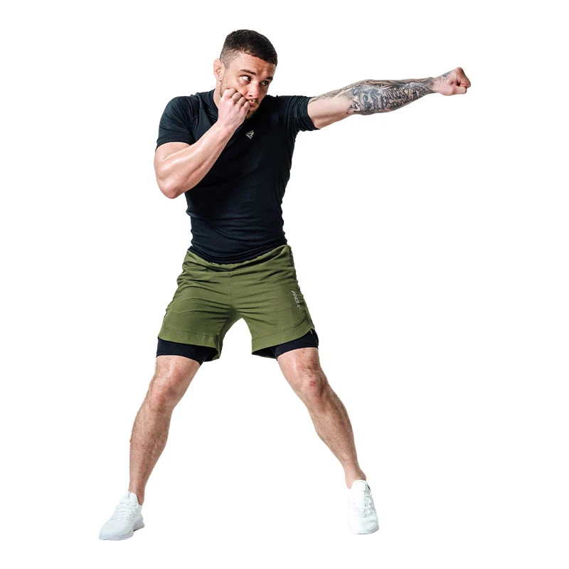 T16 2-in-1-Kompressions-MMA-Shorts