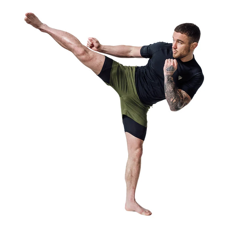 T16 2-in-1-Kompressions-MMA-Shorts