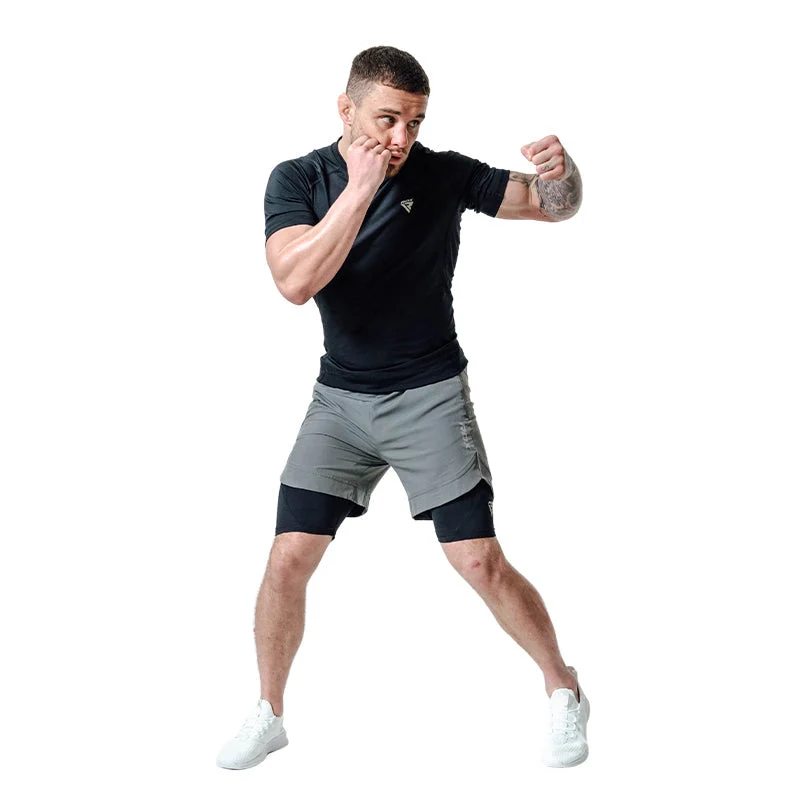 T16 2-in-1-Kompressions-MMA-Shorts