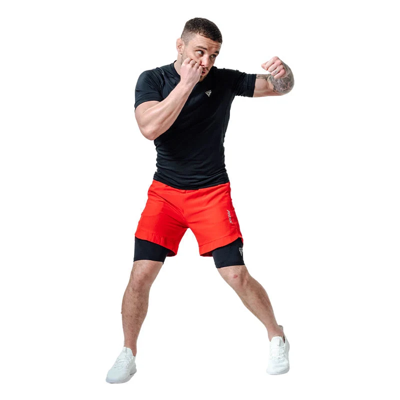 T16 2-in-1-Kompressions-MMA-Shorts