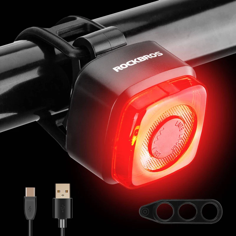 ROCKBROS Fahrradlicht IPX5 Wasserdicht Rücklicht Wiederaufladbar mit USB-C