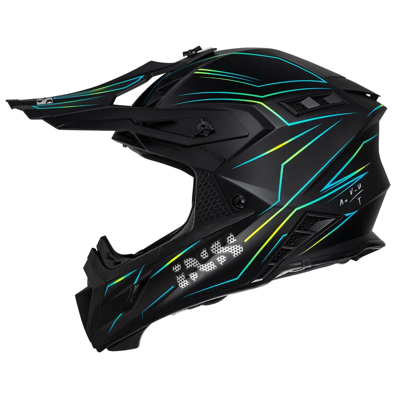 Motocross Helm iXS189FG 2.0 schwarz matt-gelb neon