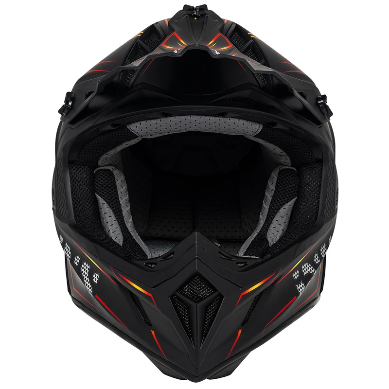 Motocross Helm iXS189FG 2.0 schwarz matt-rot