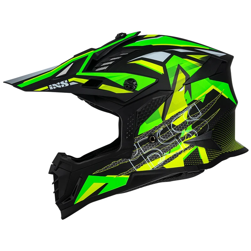 Motocross Helm iXS363 2.0 schwarz matt-gelb neon-grün neon