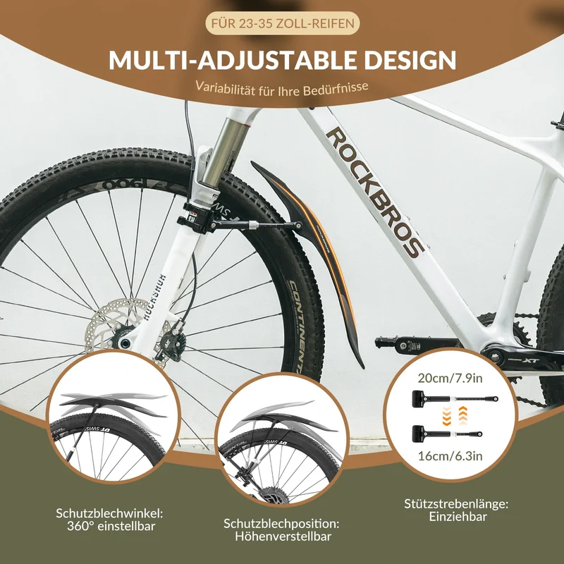 Fahrrad Schutzbleche Set Vorne/Hinten Flexible Fahrradschutzblech Verstellbar