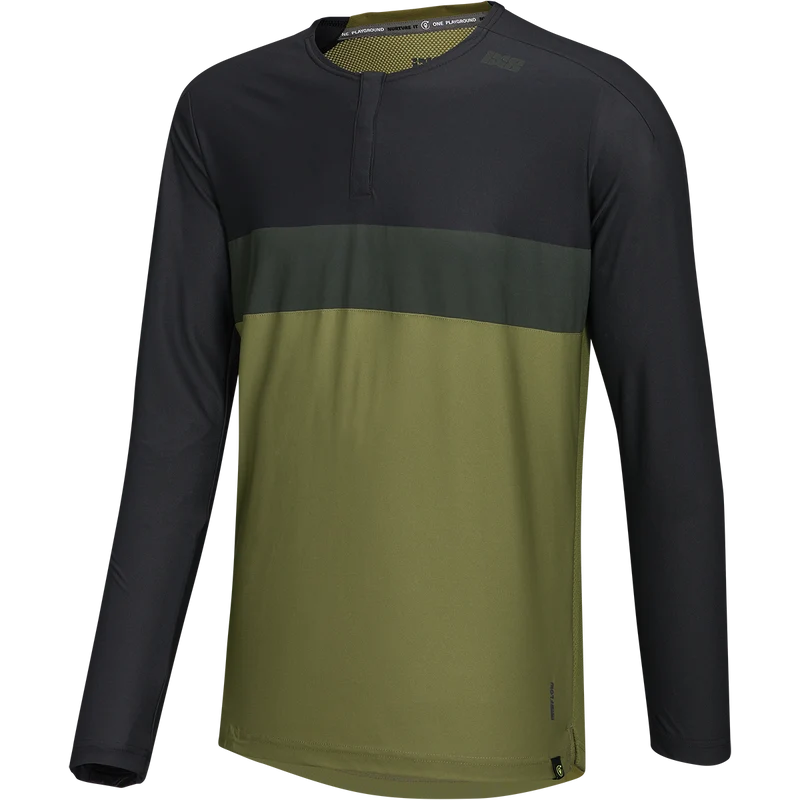 Flow XTG Long Sleeve Henley olive-schwarz
