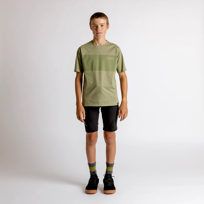Kids Flow Censored Tech Tee olive
