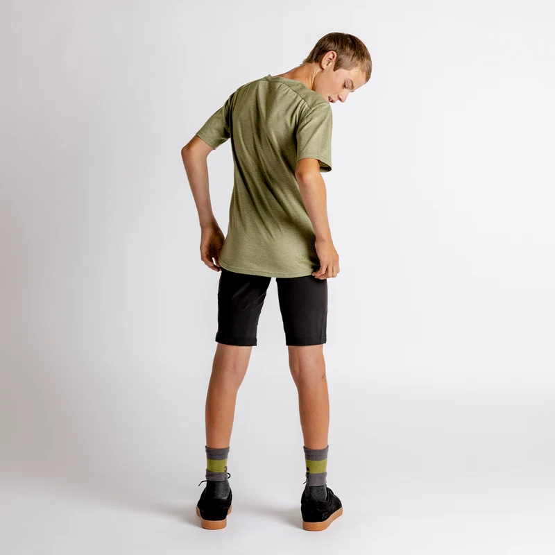 Kids Flow Censored Tech Tee olive