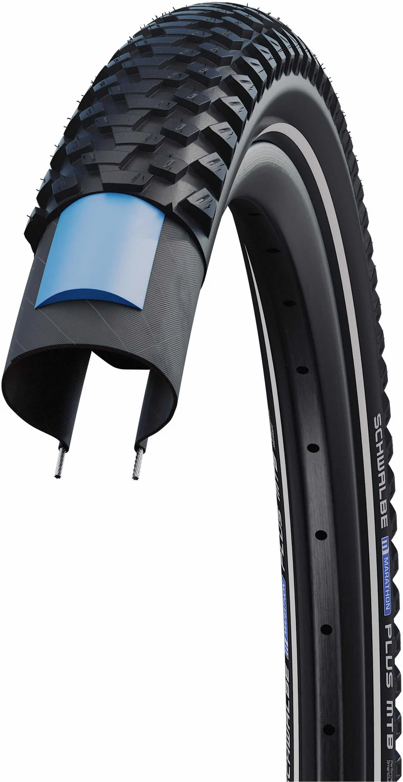 Schwalbe Marathon Plus MTB Smart DualGuard, Performance Line, Tube Drahtreifen 27,5" Addix black-reflex 60-584