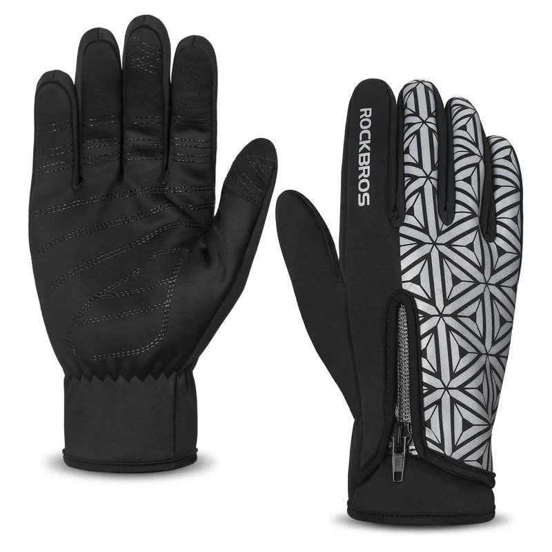 ROCKBROS Winter Fahrradhandschuhe Warm für Fahrrad Laufen Fitness Unisex