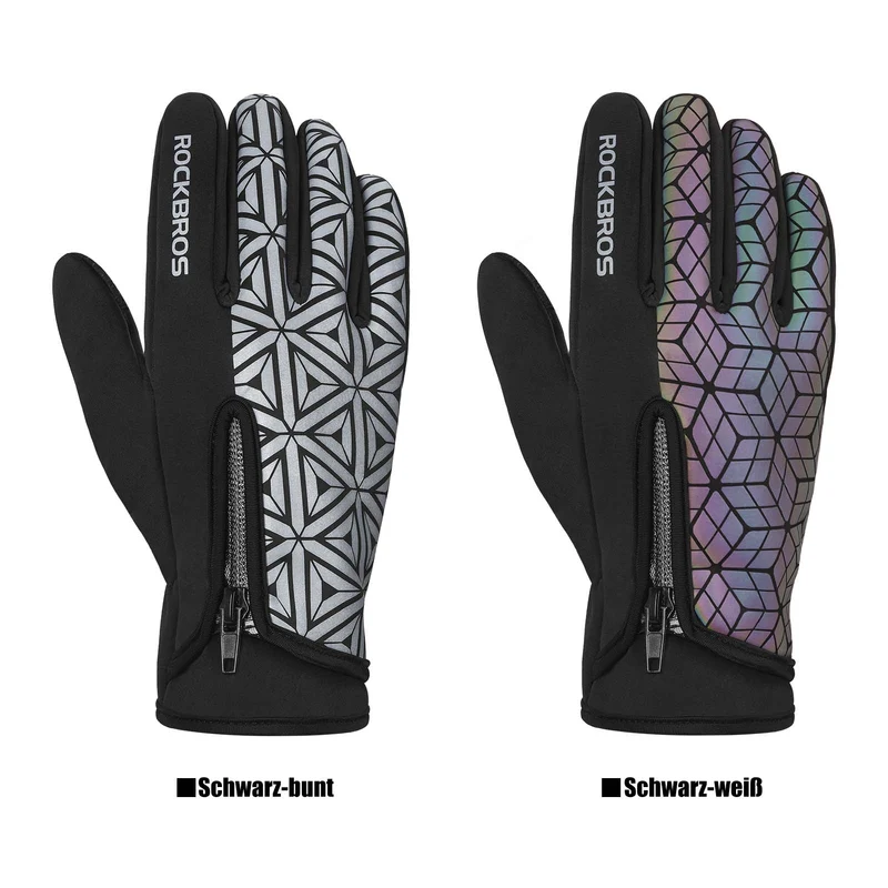 ROCKBROS Winter Fahrradhandschuhe Warm für Fahrrad Laufen Fitness Unisex