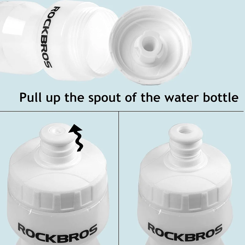 ROCKBROS Sport Trinkflasche 600 ml aus PP5 mit Staubschutzhülle geliefert