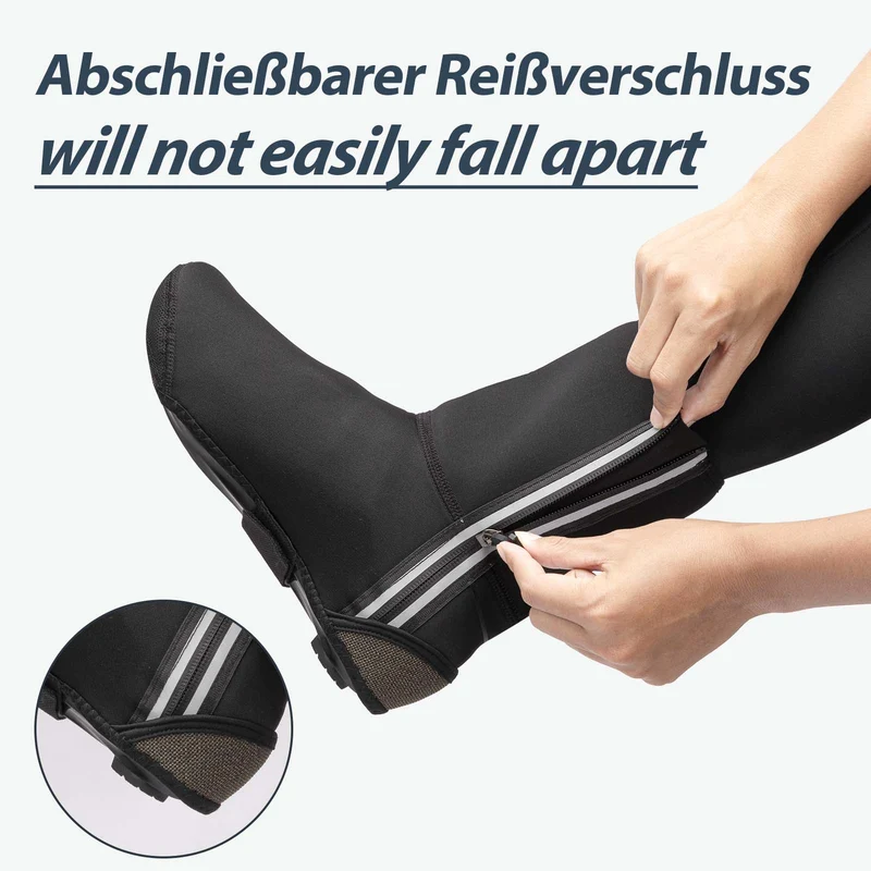 ROCKBROS Fahrrad Überschuhe Winter warm Überzieher für Radsport Schwarz