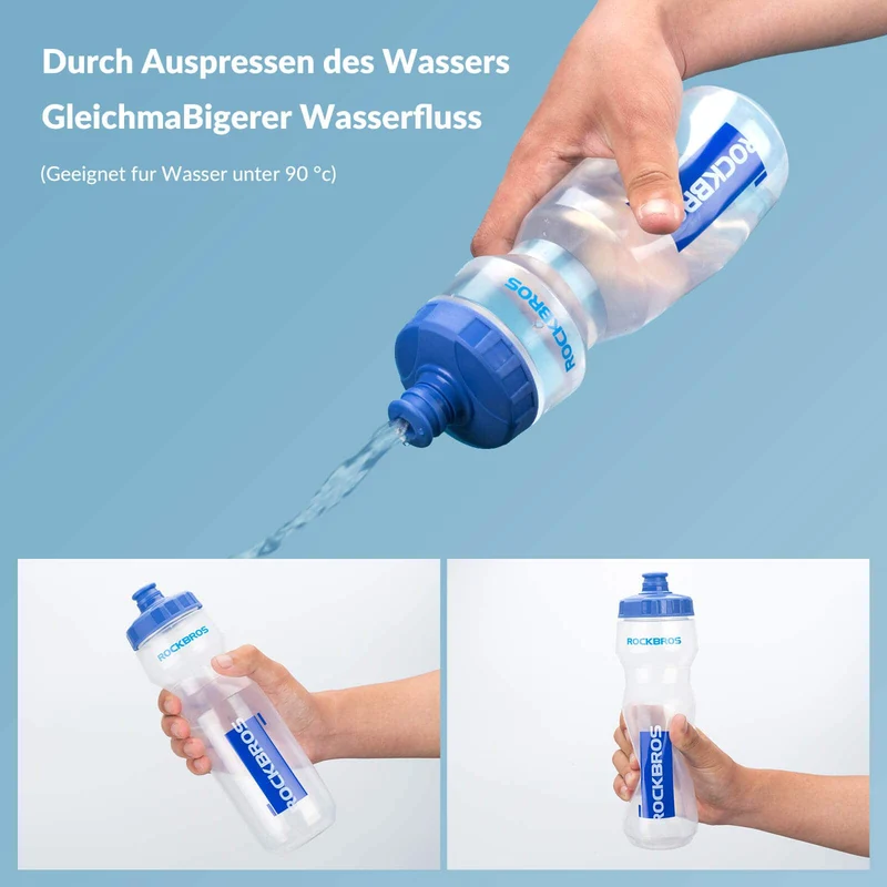 ROCKBROS Sport Trinkflasche 750ml Fahrrad Wasserflasche BPA-Frei