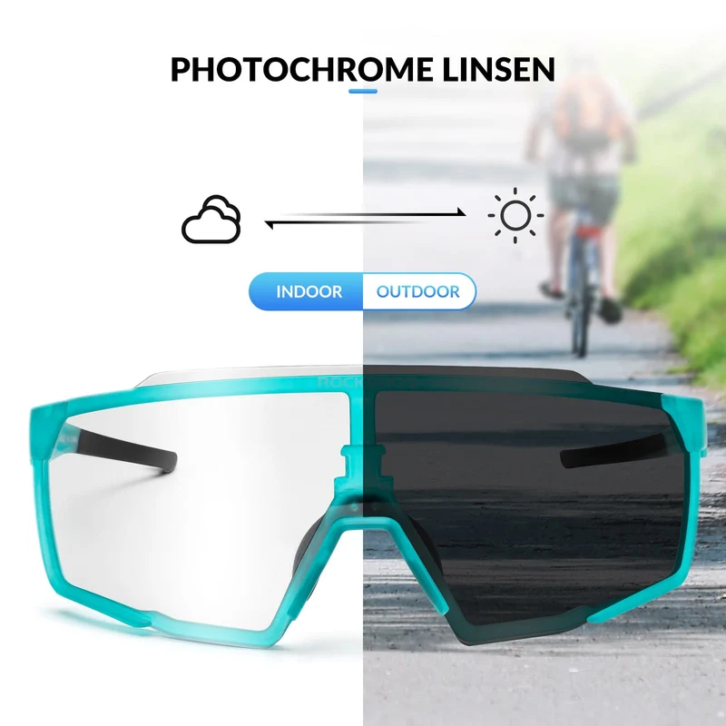 HD Photochrome Fahrradbrille für Outdoor-Aktivitäten (Blau)