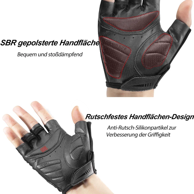 ROCKBROS Bunte reflektierende Kurzfingerhandschuhe