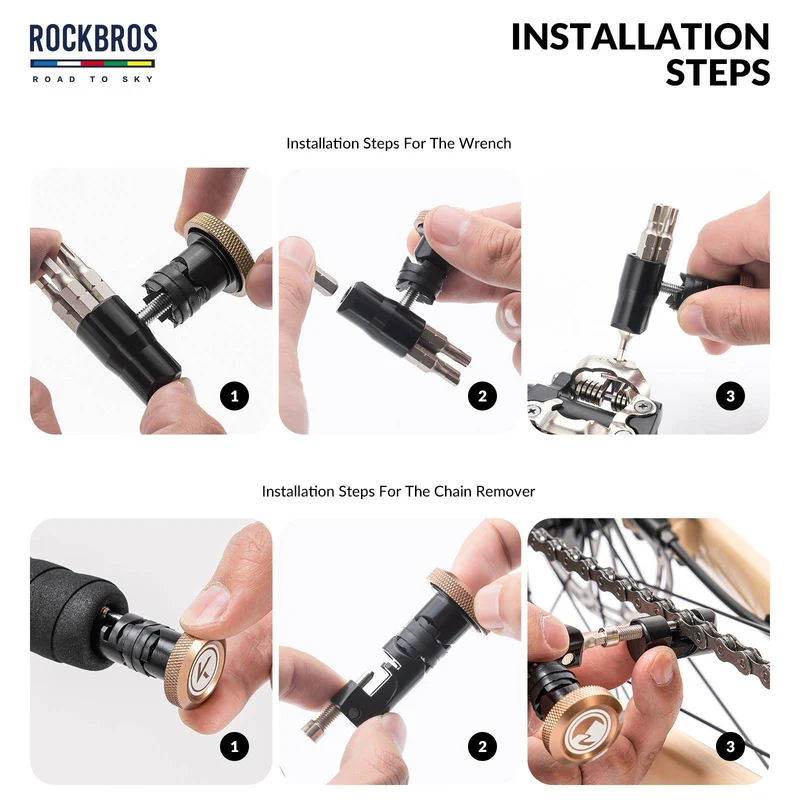 ROAD TO SKY Multifunktional 6 in 1 Reparatur Kit Werkzeug mit Kettenabzieher