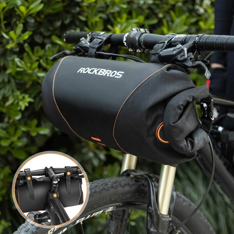 ROCKBROS Wasserdichte Fahrrad Lenkertasche 2L mit Öffnungsdesign