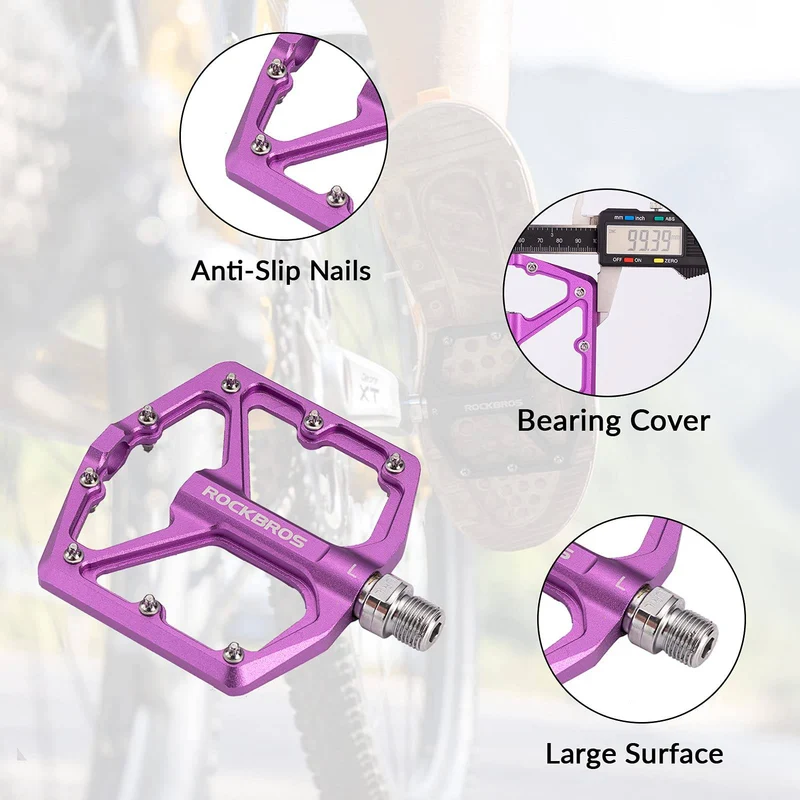 ROCKBROS Aluminium Platform Pedale 9/16 Zoll für MTB E-Bike Stadtrad