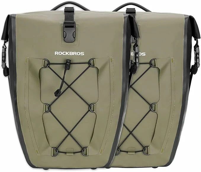 ROCKBROS Gepäckträgertasche 25L-32L 100 % wasserdicht mit Tragegriff