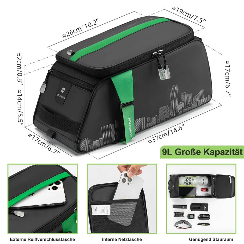 ROCKBROS Wasserdichte Gepäckträgertasche Für Fahrrad