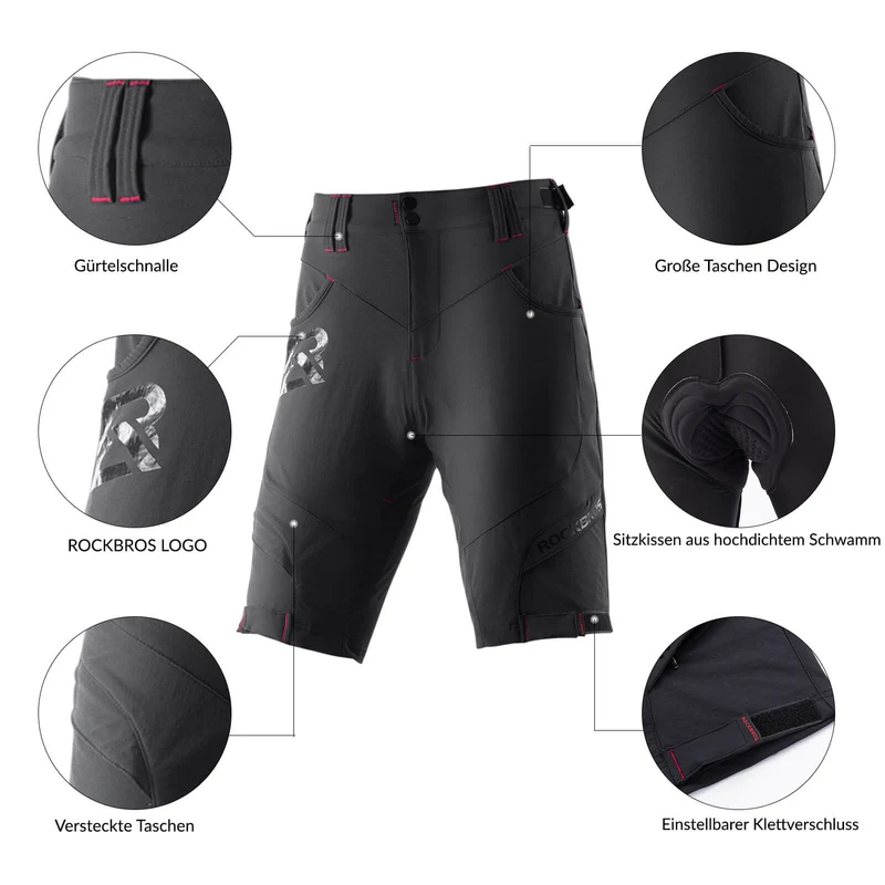 Kurze Atmungsaktive Radhose für Herren (Anti-Stoß)