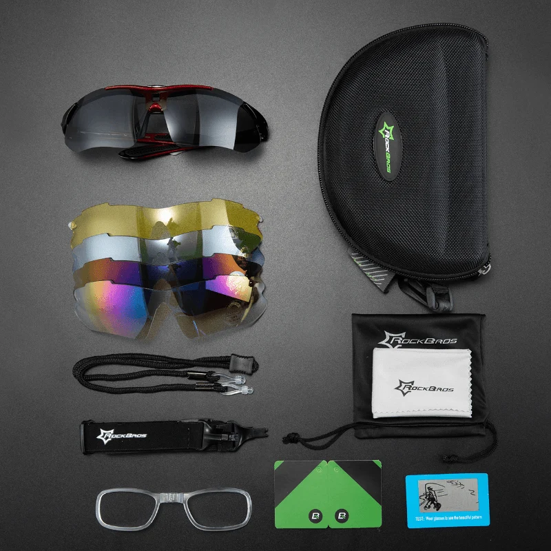 Polarisierte Fahrradbrille mit 5 Wechselgläsern
