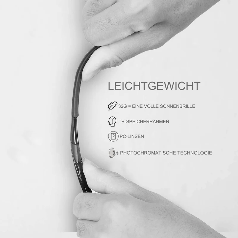 ROCKBROS Photochrome Radsport Brille mit UV400 Schutz