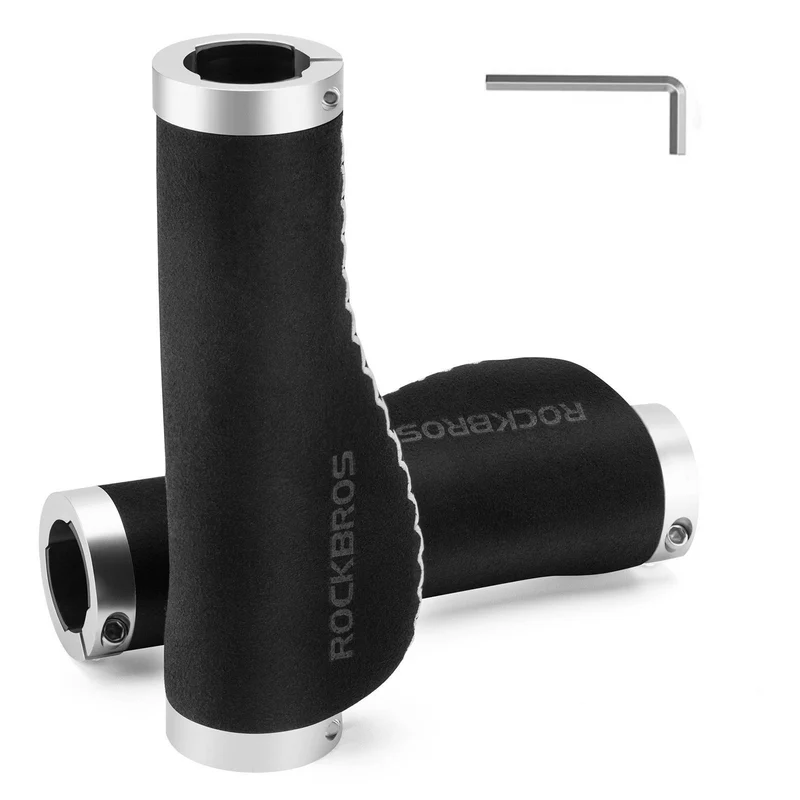 ROCKBROS Fahrradgriffe Ledergriffe für Lenker mit 22,2 mm Durchmesser