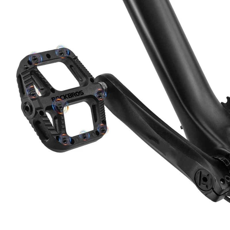 ROCKBROS Fahrradpedale Nylon Flat Pedale 9/16 Zoll mit 3 Bearing