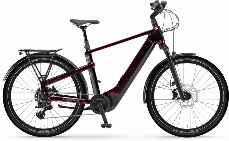 Winora Yakun X10E 625 Wh E-Bike Diamant 27,5" darkred