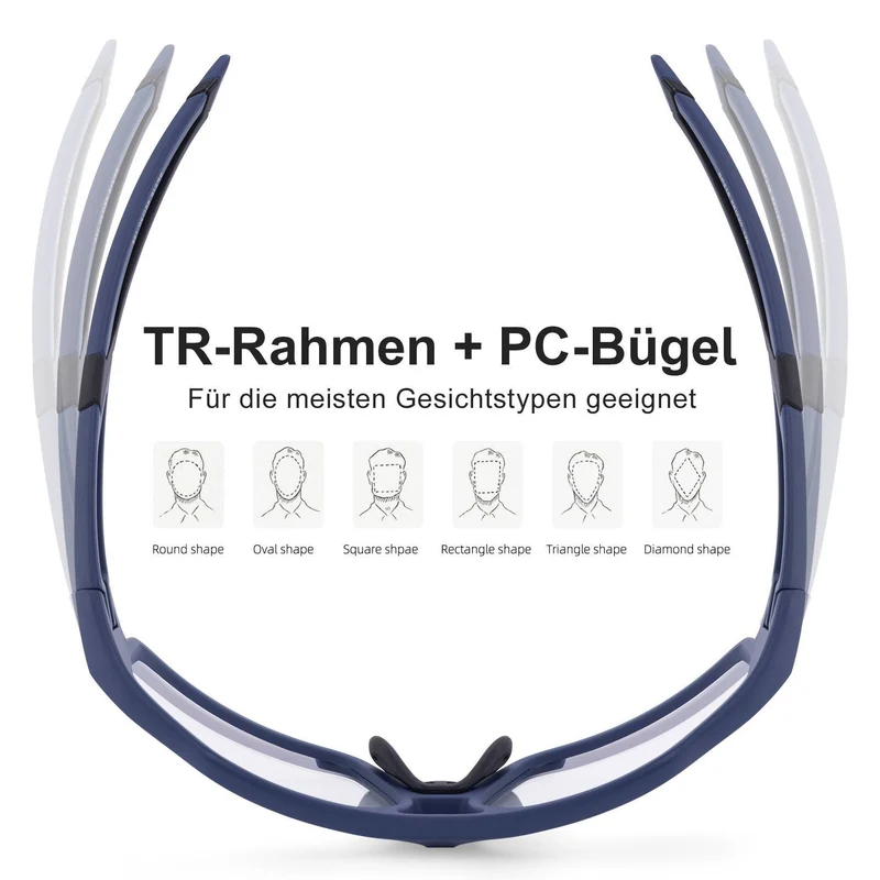 ROCKBROS Photochrome Sonnenbrille für Outdoor-Aktivitäten Unisex