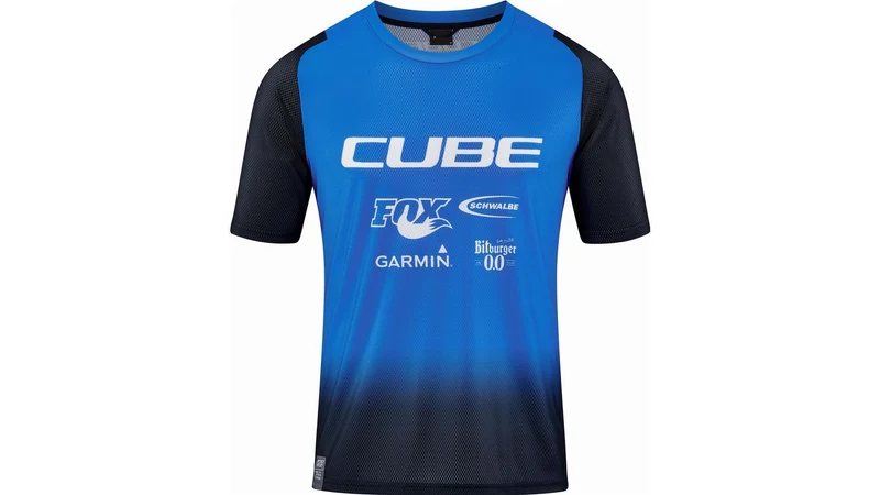 Cube Vertex Rundhalstrikot X Actionteam Kurzarm black´n´blue