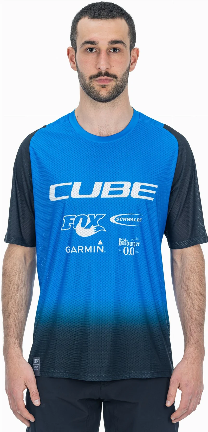 Cube Vertex Rundhalstrikot X Actionteam Kurzarm black´n´blue