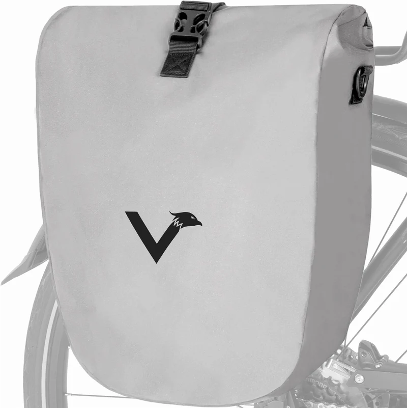 Valkental Bike Bag große & wasserdichte Gepäckträgertasche inkl. Umhängegurt reflective