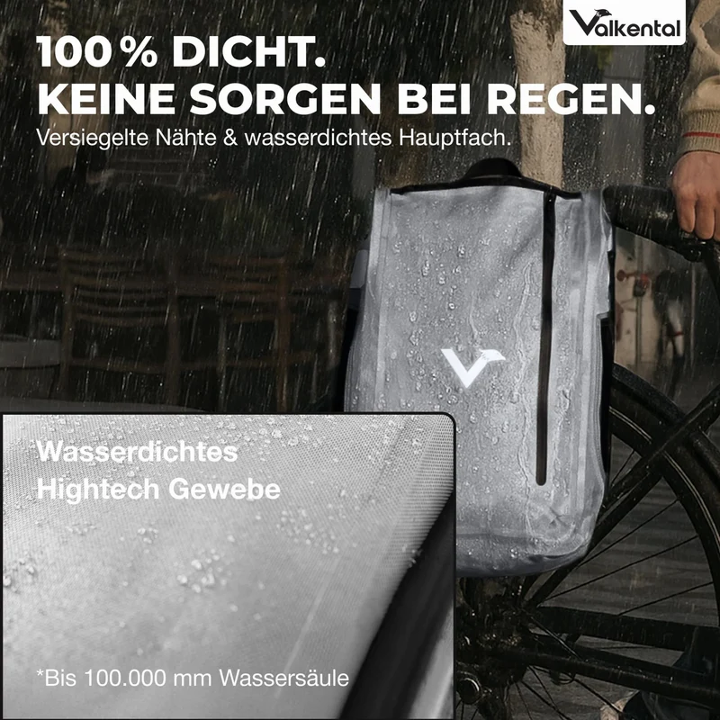 Valkental UrbanX 2.0 2in1 Fahrradtasche & Rucksack für die Stadt 28 L