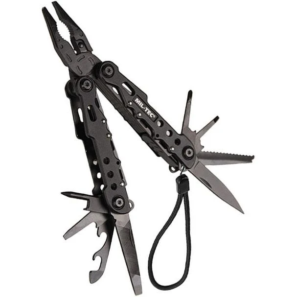Mil-Tec - Multi-Tool Schwarz groß mit Koffer