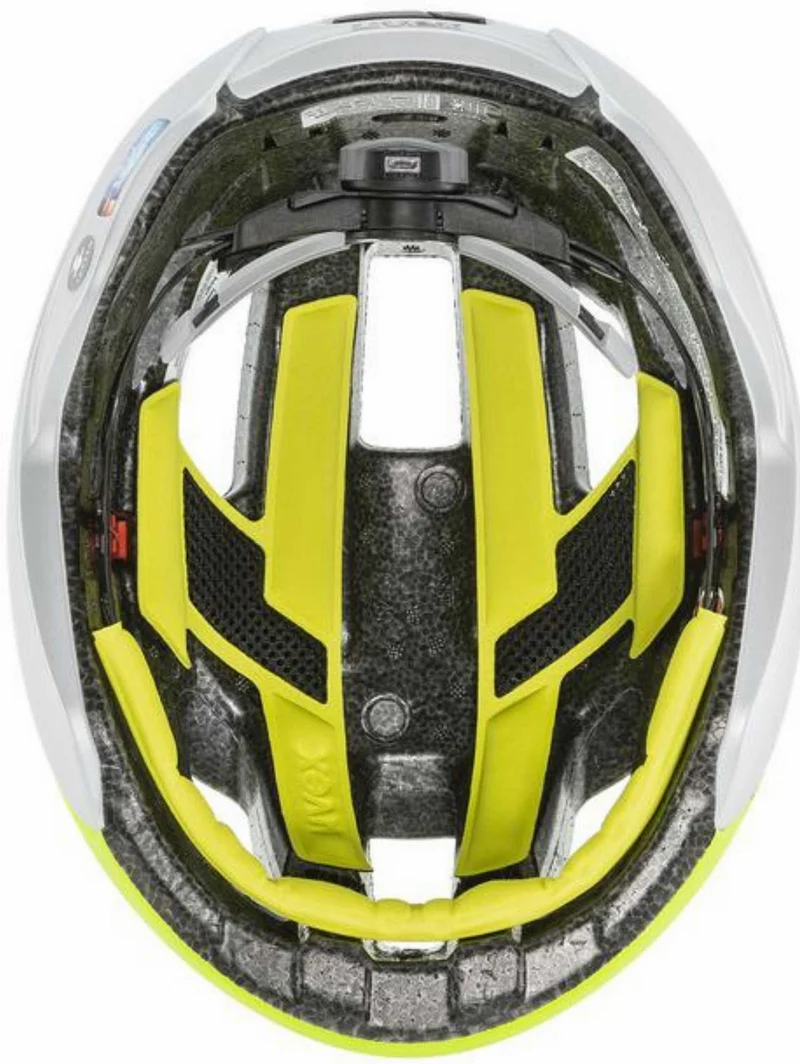 Uvex Rise CC Tocsen Rennrad-Helm neon yellow - silver matt