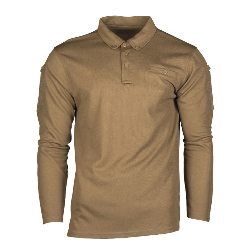 Mil-Tec - Herren Tactical Quickdry Langarm-Polo // Sand