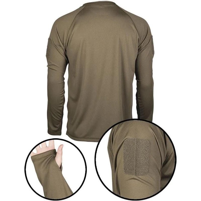 Mil-Tec - Tactical Quick Dry Langarm-T-Shirt // Dunkler Sand / Coyote
