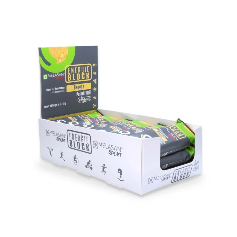 Melasan Energieblock Banane 18 x Haferflockenriegel