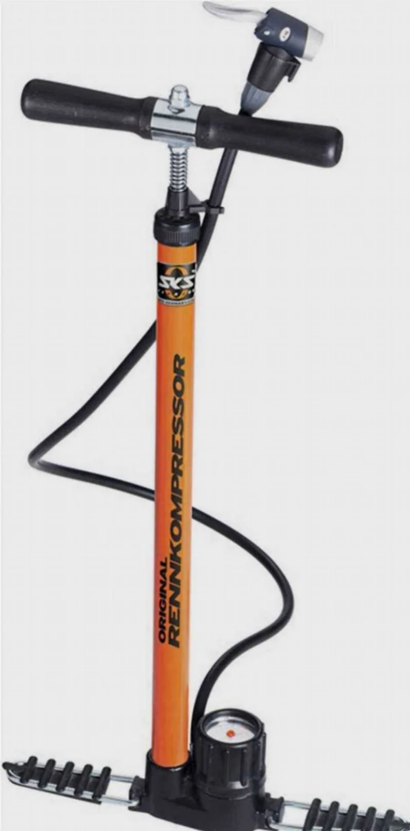 SKS GERMANY Rennkompressor Standpumpe orange Ventilkopf