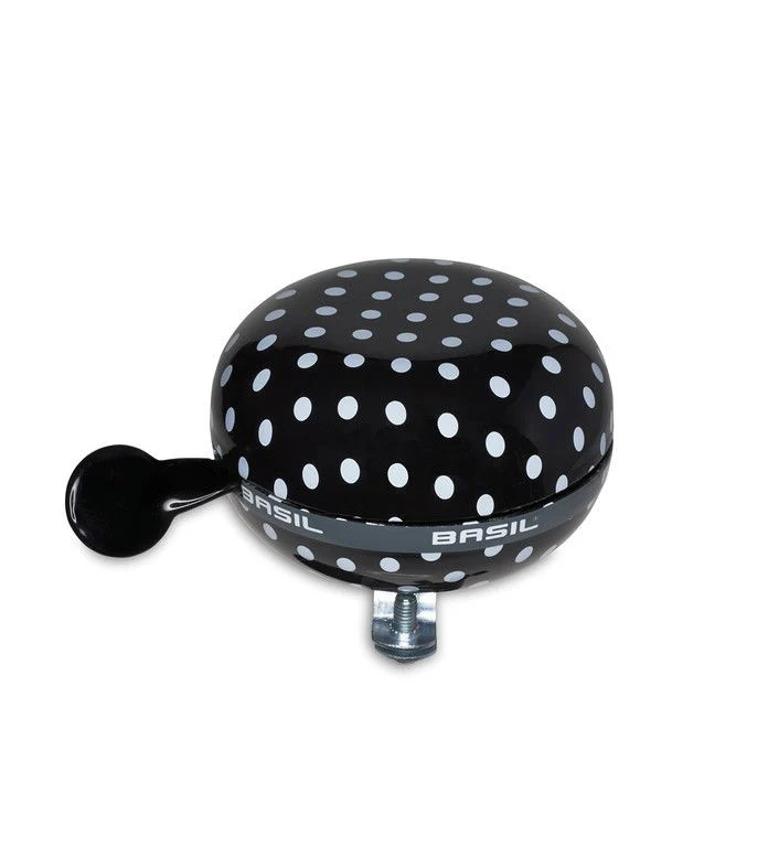 Basil Ding Dong Glocke Polkadot black/white dots, Metall, Ø80mm
