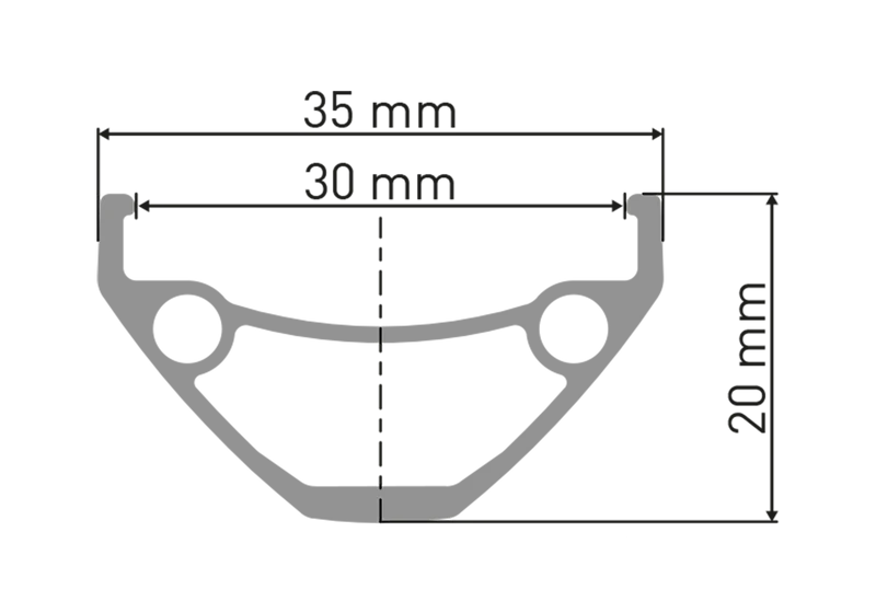 DT Swiss 29", schwarz, 32 Loch, 622-30, VL 6,5mm Felge DT Swiss E 593