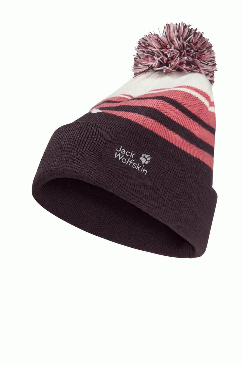 STRIPY POMPOM BEANIE K